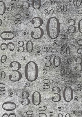 Mens Dark Grey 30th Birthday A4 Backing Paper