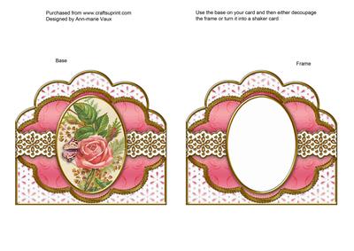 Butterfly Rose2 Embroidery Anglaise Scallop Card Base Frame