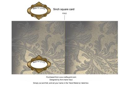 Grey Lily Plain Anglaise 5in Cut and Fold Card