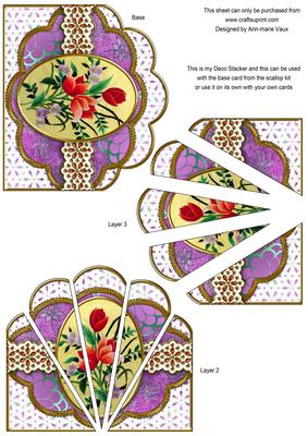 Oriental Bouquet Anglaise Scallop Deco Stacker