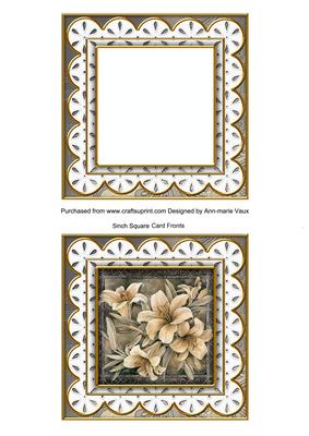 Grey Lillies 5in Anglaise Frame Card Front