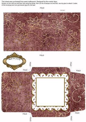 Oriental Dragonfly Plain Plum Anglaise Midi Card Envelope