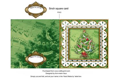 Christmas Tree Anglaise 5in Cut and Fold Card
