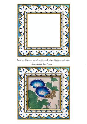Oriental Glory Blue 5in Anglaise 2 Shaker Frame Card Front