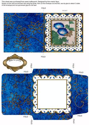 Oriental Glory Blue 1 Anglaise Midi Card Envelope