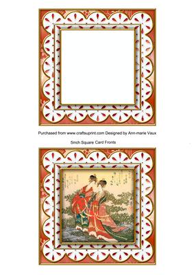 Oriental Ladies 1 5in Anglaise Shaker Frame Card Front