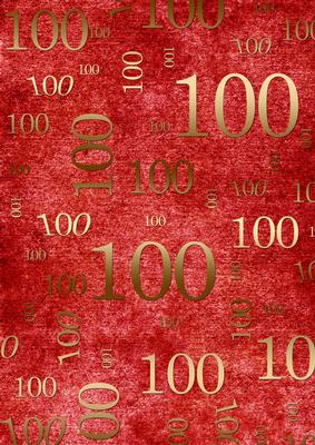 Red and Gold 100th Birthday A4 Backing Paper