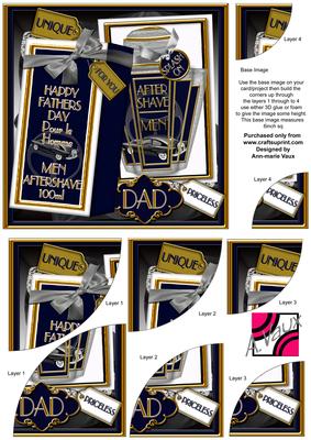 Blue Fathers Day Aftershave Boxed 6in Duo Corner Stacker