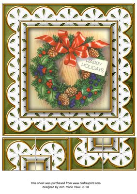 Christmas Wreath Anglaise 8in Picture Sheet