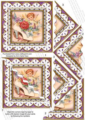 Lilac Shoe Fairy Anglaise 5in Scallop Corner Stacker