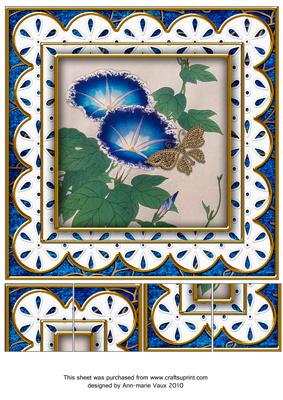 Oriental Morning Glory Blue Anglaise 8in Picture Sheet