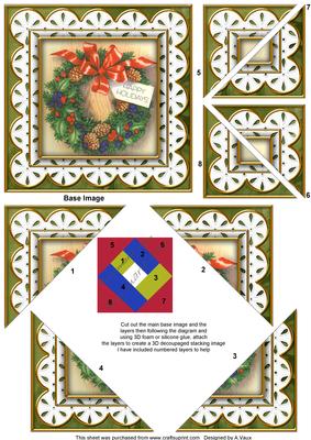 Christmas Wreath Anglaise 5inch Triangle Edge Spiral Stacker