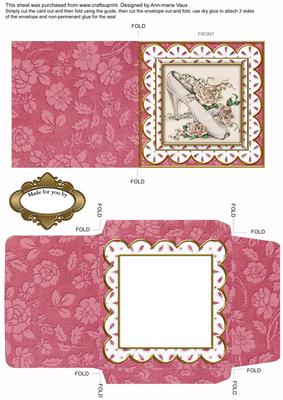 Wedding Shoe Anglaise Midi Card and Envelope