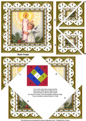 Candle Angel Anglaise 5in Triangle Edge Spiral Stacker