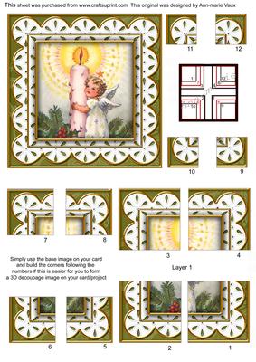 Candle Angel Anglaise 5in All 4 Corner Stacker