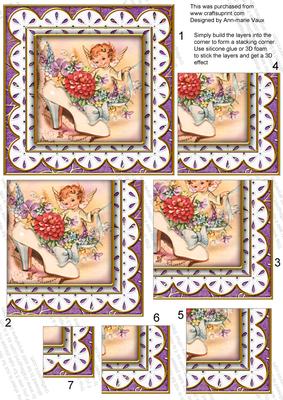 Lilac Shoe Fairy Anglaise 5in Sq One Corner Stacker