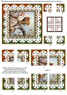 Red Robin 1 Anglaise 5in Quad Corner Stacker Card Front
