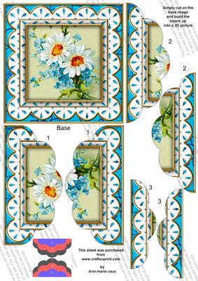 Blue Daisies Anglaise 5in Top and Bottom Scallop Stacker