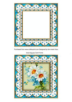 Blue Daisies Anglaise 5in Card Base and Frame