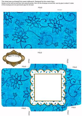 Blue Daisies Plain Anglaise Midi Card and Envelope