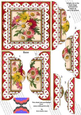 Crazee Daisies Pink Anglaise 5in Top Bottom Scallop Stacker