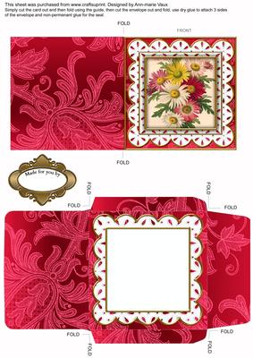 Crazee Daisies Pink 1 Anglaise Midi Card and Envelope