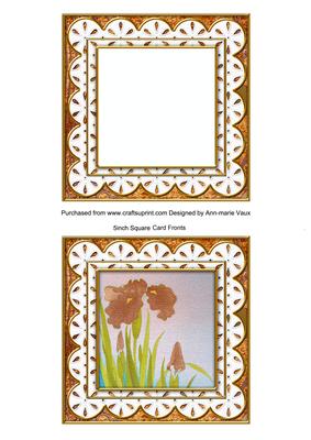 Oriental Natural Iris 1 Anglaise 5in Card Base and Frame