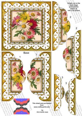 Crazee Daisies Gold Anglaise 5in Top Bottom Scallop Stacker