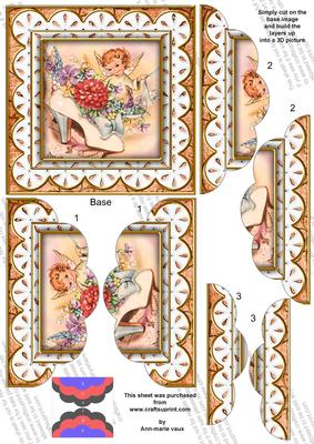The Shoe Fairy Peach Anglaise 5in Top Bottom Scallop Stacker