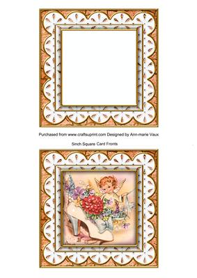 The Shoe Fairy Peach Anglaise 5in Card Base and Frame