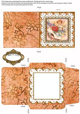 The Shoe Fairy Peach 1 Anglaise Midi Card and Envelope