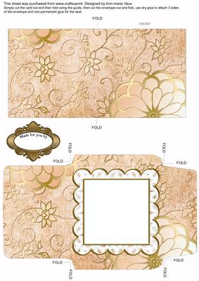 The Shoe Fairy Peach Plain 2 Anglaise Midi Card and Envelope
