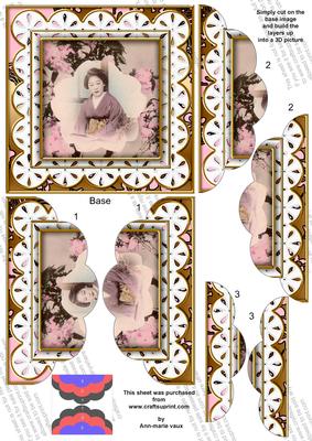 Oriental Blossom Girl Lace 5in Top Bottom Scallop Stacker