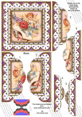 Lilac Shoe Fairy Anglaise 5in Top Bottom Scallop Stacker