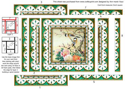 Oriental Birds 1 Anglaise 5in Spiral Edge Stacker