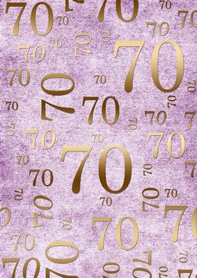 Lilac and Gold 70th Birthday A4 Backing Paper