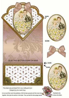 Wedding Couple Anglaise Scallop Spring Decoupage Card