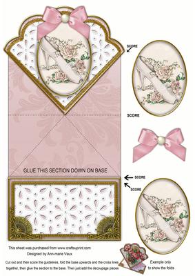 Wedding Shoe Anglaise Scallop Spring Decoupage Card