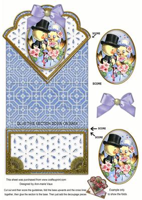 Cutest Couple Blue Anglaise Scallop Spring Decoupage Card