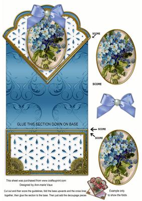 Forget-me-knots1 Anglaise Scallop Spring Decoupage Card