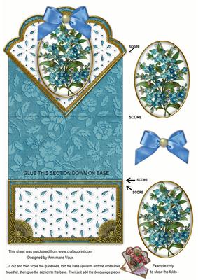 Forget-me-knots2 Anglaise Scallop Spring Decoupage Card
