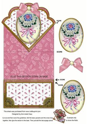 Bouquet Anglaise Scallop Spring Decoupage Card