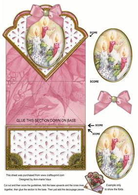 Pastel Candle Trio Anglaise Scallop Spring Decoupage Card