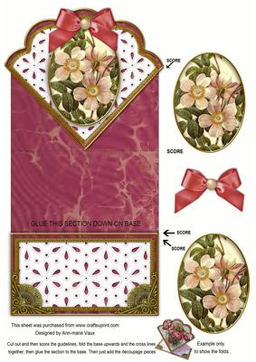 Christmas Roses Anglaise Scallop Spring Decoupage Card