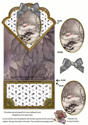Winter Walk Anglaise Scallop Spring Decoupage Card