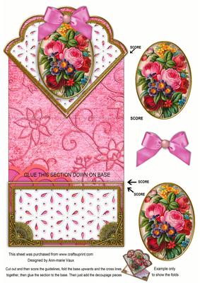 Mixed Bouquet Anglaise Scallop Spring Decoupage Card