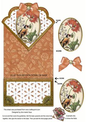 Nectar Bird Anglaise Scallop Spring Decoupage Card