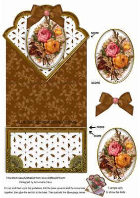 Harvest Rose Anglaise Scallop Spring Decoupage Card