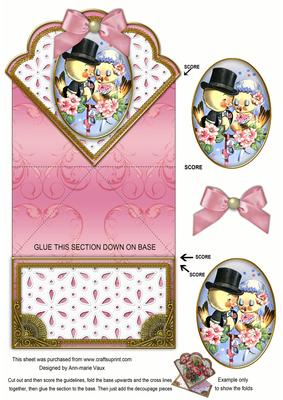 Cutest Couple Pink Anglaise Scallop Spring Decoupage Card