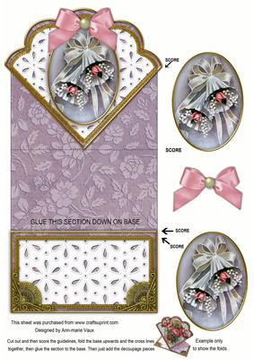 Lilac Bells Anglaise Scallop Spring Decoupage Card